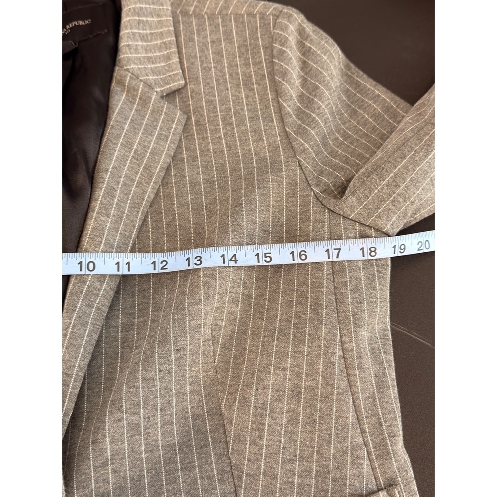 Banana Republic Pinstripe Knit Blazer Women's Gray White Office Career Preppy 12 - Picture 10 of 12